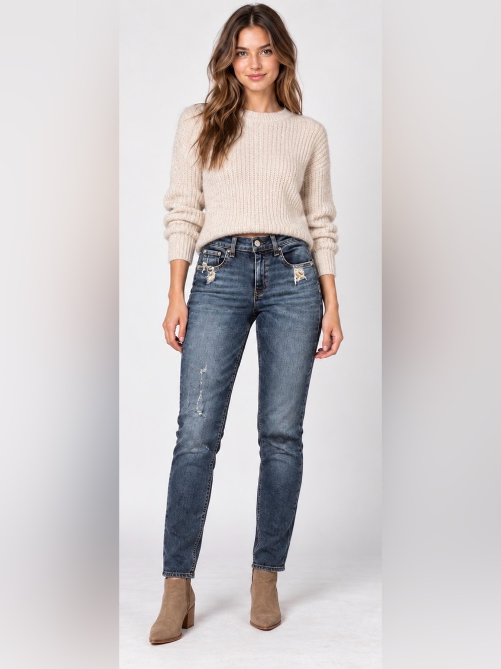 Classic High-Rise Skinny Jeans in Washed Blue